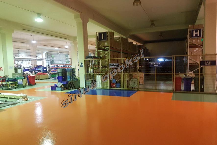 endüstriyel fabrika içi yay yolu forklift yolu, yürüyüş yolu, sınır belirleme çizgileri